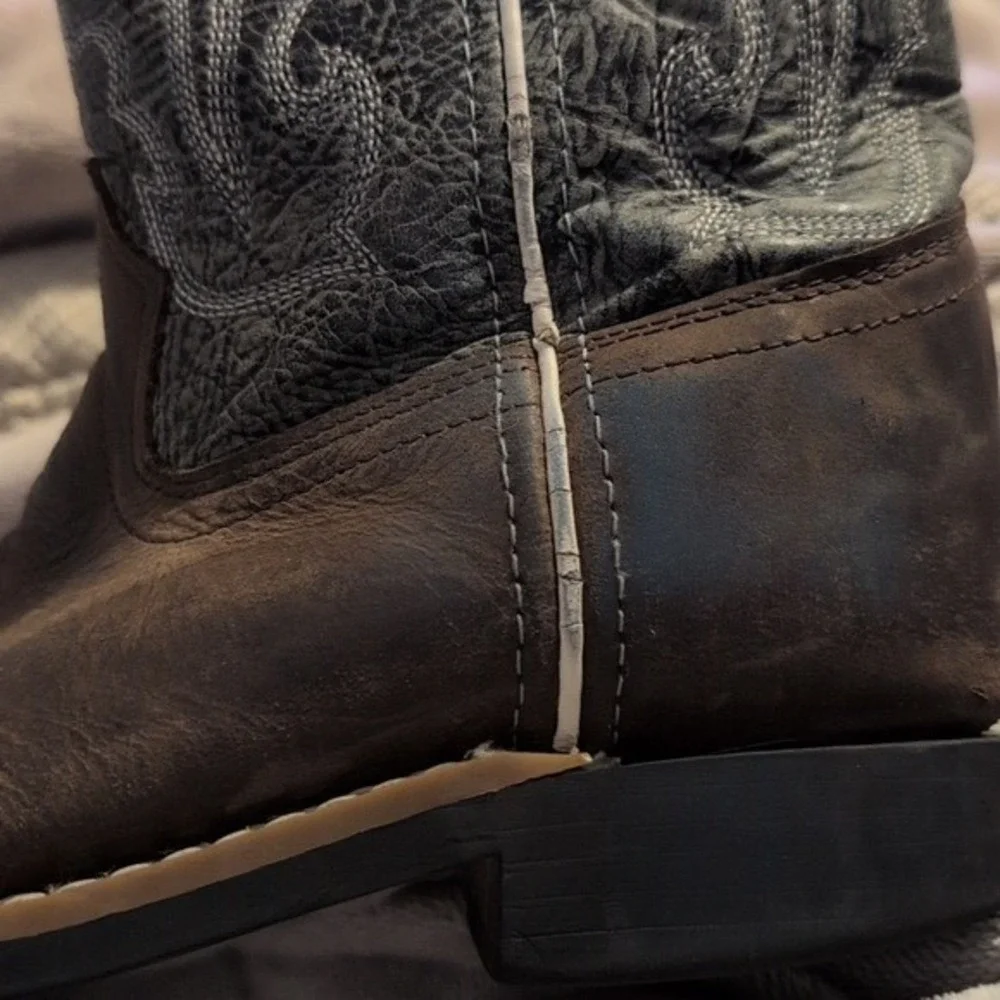Old‎ West Childrens Boys Square Toe Cowboy Boots Brown